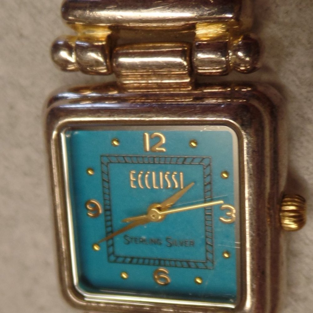ECCLISSI STERLING SILVER WATCH LEATHER BAND 9.25" - Picture 12 of 16